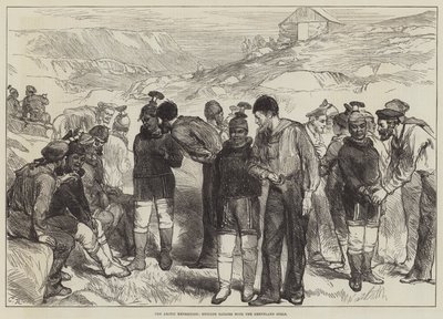La expedición ártica, marineros ingleses con las chicas de Groenlandia de Sir John Charles Robinson